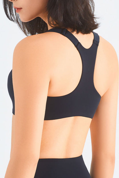 Zip-Up Racerback Sports Bra