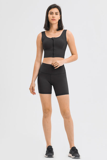 Zipper Front Sport Tank Top