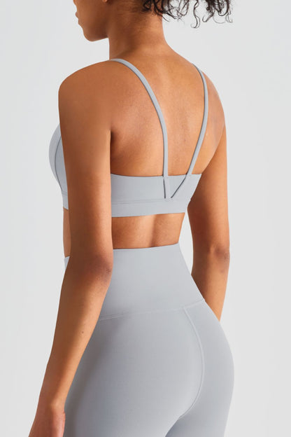 Spaghetti Strap Round Neck Sports Bra