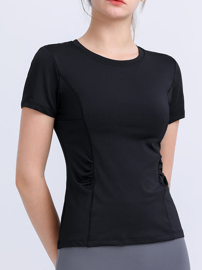 Round Neck Short Sleeve Active Top