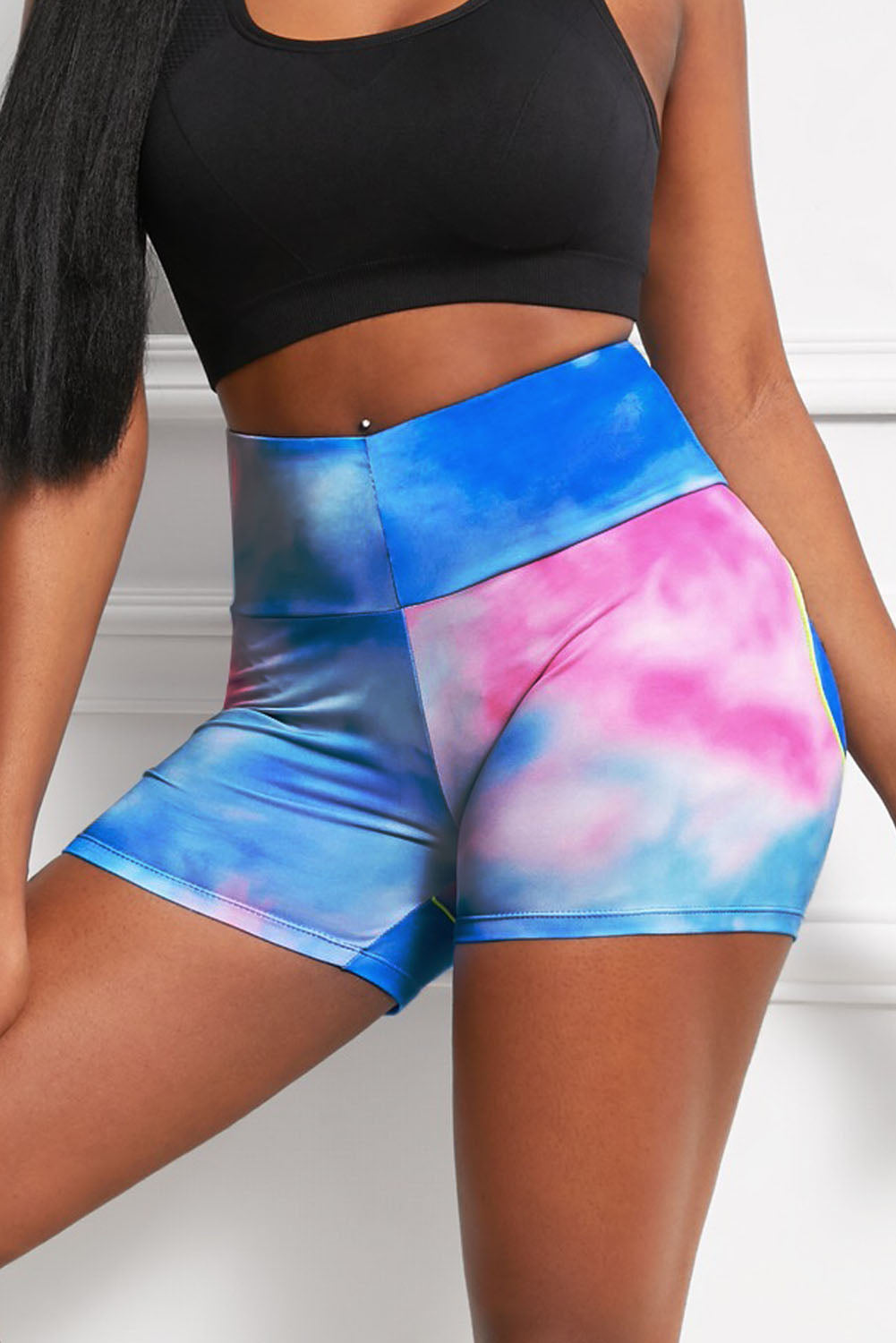 Wide Waistband High Waist Yoga Shorts