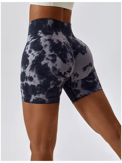 Tie Dye Wide Waistband Sports Shorts