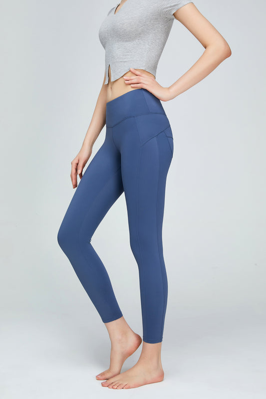 Seam Detail Wide Waistband Sports Leggings