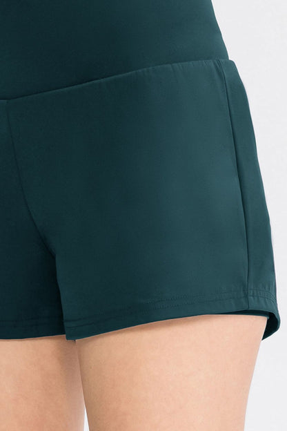 Wide Waistband Sports Shorts with Pockets