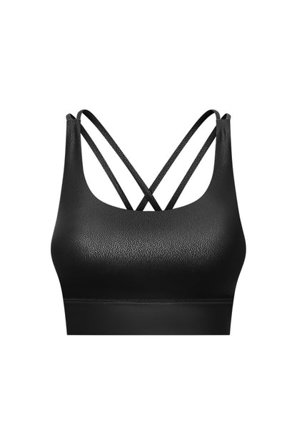 Crisscross Strappy Back Sports Bra